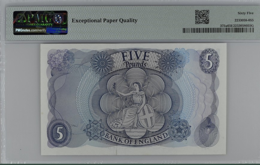 收藏联盟Quantum Auction 第257期拍卖  英国1963-66年5镑 PMG65 