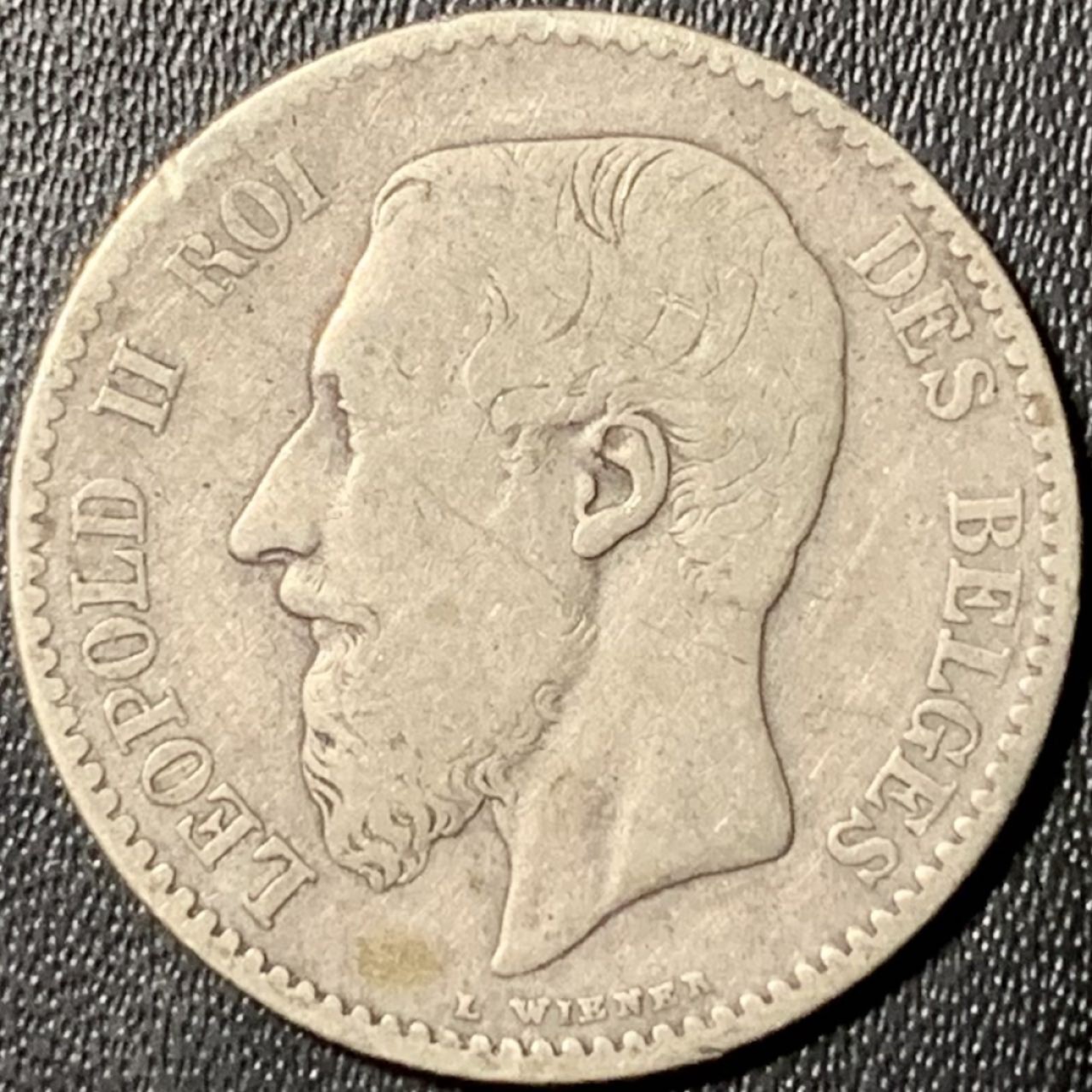 紫瑗钱币——第269期拍卖 比利时 1886年 利奥波德二世 1法郎 5克 0.835银