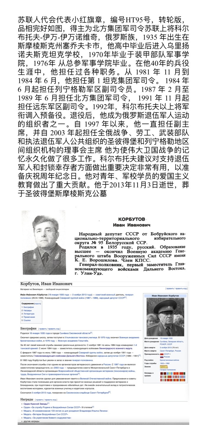 大猫徽章拍卖第223期 苏联小红旗 上将