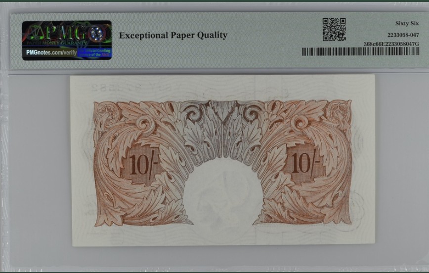 收藏联盟Quantum Auction 第257期拍卖  英国1955-60年10先令 PMG66