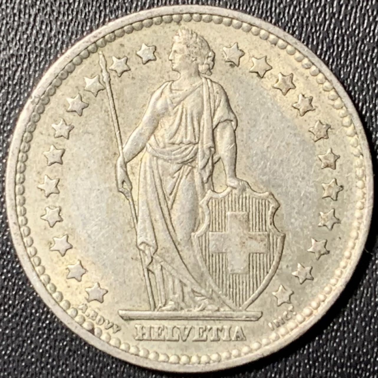 紫瑗钱币——第269期拍卖 瑞士 1957年 赫尔维蒂亚 1法郎 5克 0.835银