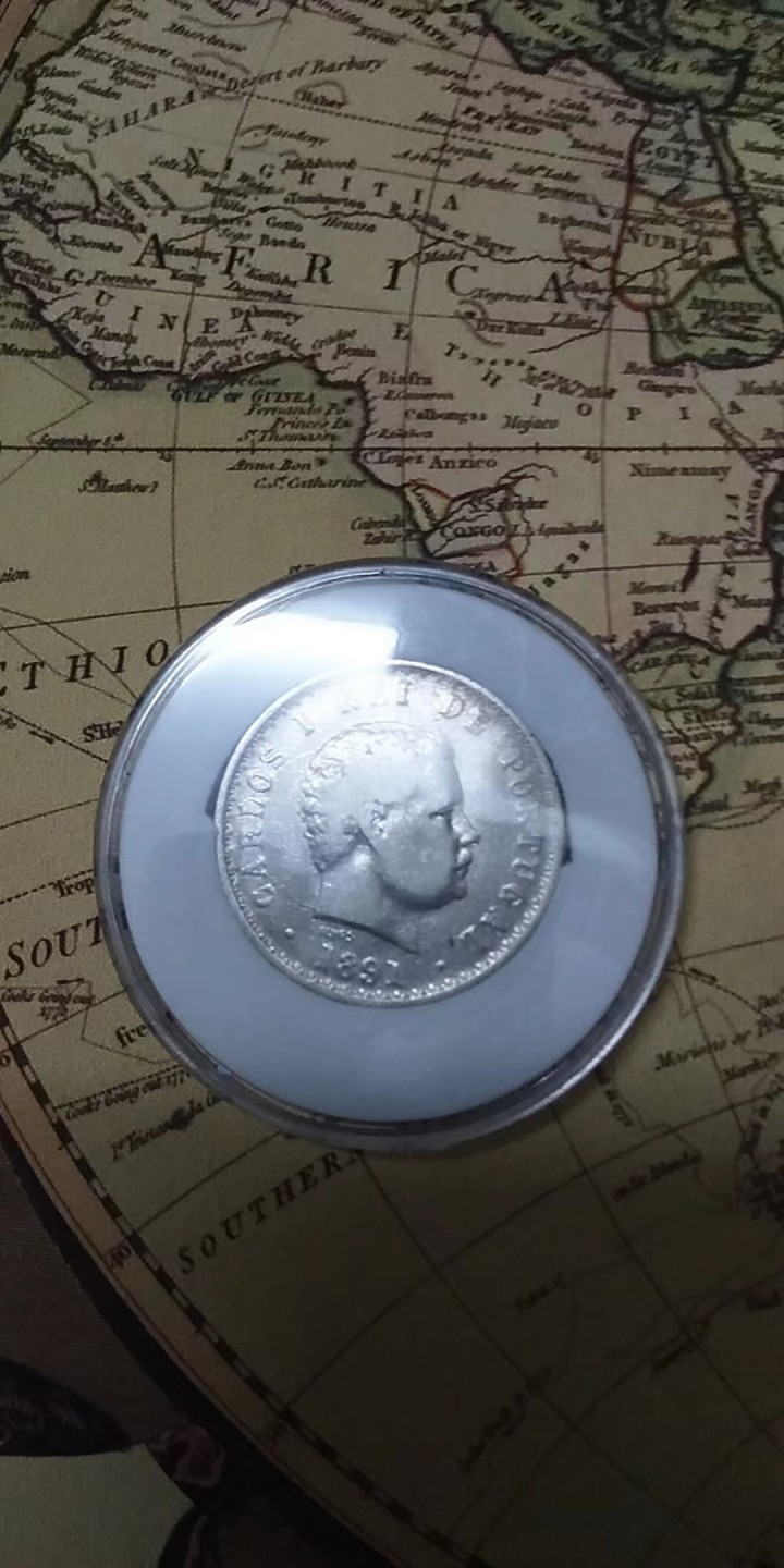 欢迎来【希罗维】：第1场，幸运星期三银币金币场 葡萄牙卡洛斯一世银币500瑞斯，12.45克，91.7%银