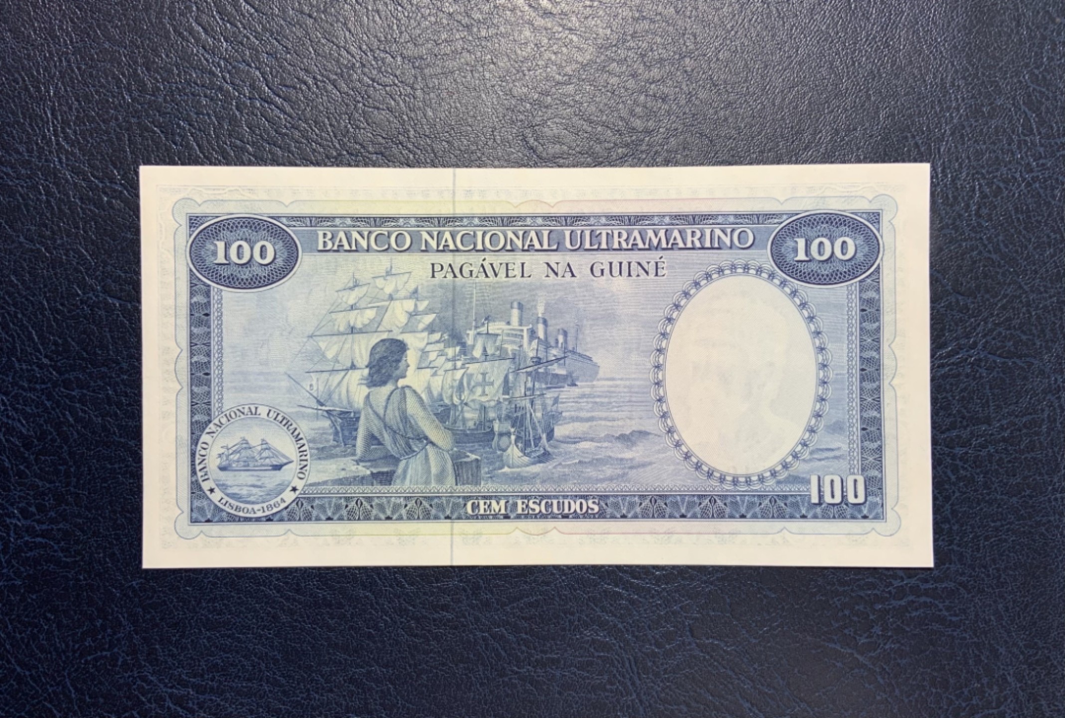 收藏联盟Quantum Auction 第257期拍卖  葡属几内亚1971年100埃斯库多 品相UNC (金属线旁的轻微软折为原始工艺原因，pmg67也有)