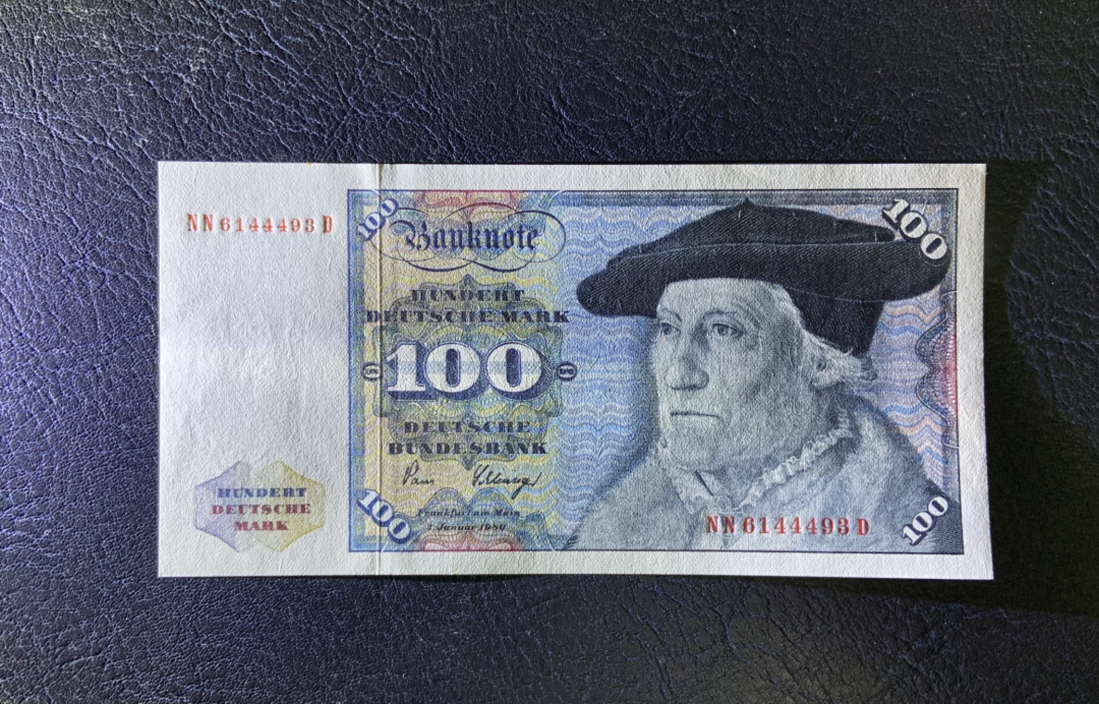 收藏联盟Quantum Auction 第257期拍卖  德国联邦1980年100马克 品相全新UNC 数学家明斯特 豹子号身