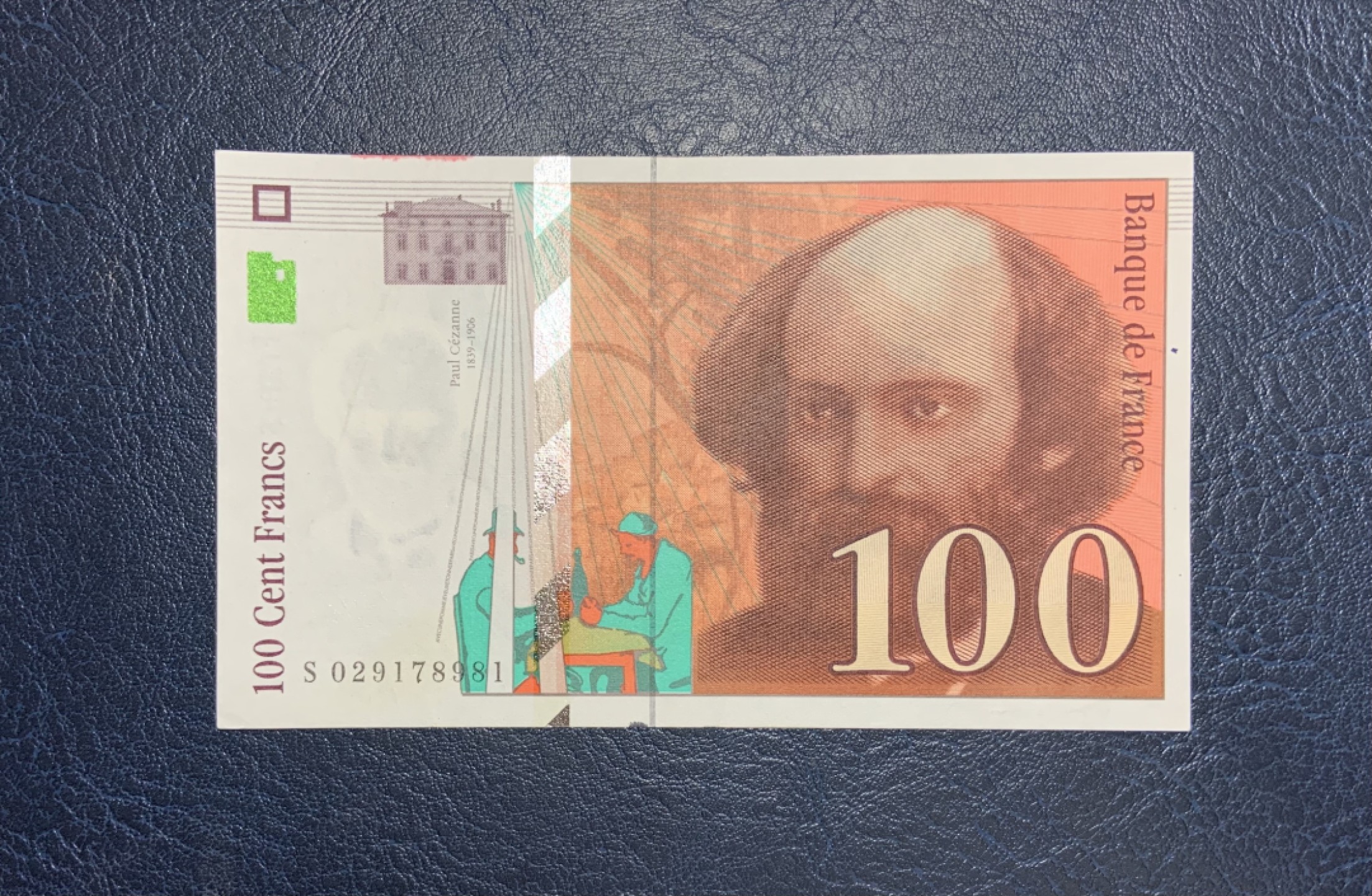 收藏联盟Quantum Auction 第257期拍卖  法国1997年100法郎 品相UNC- 画家塞尚 