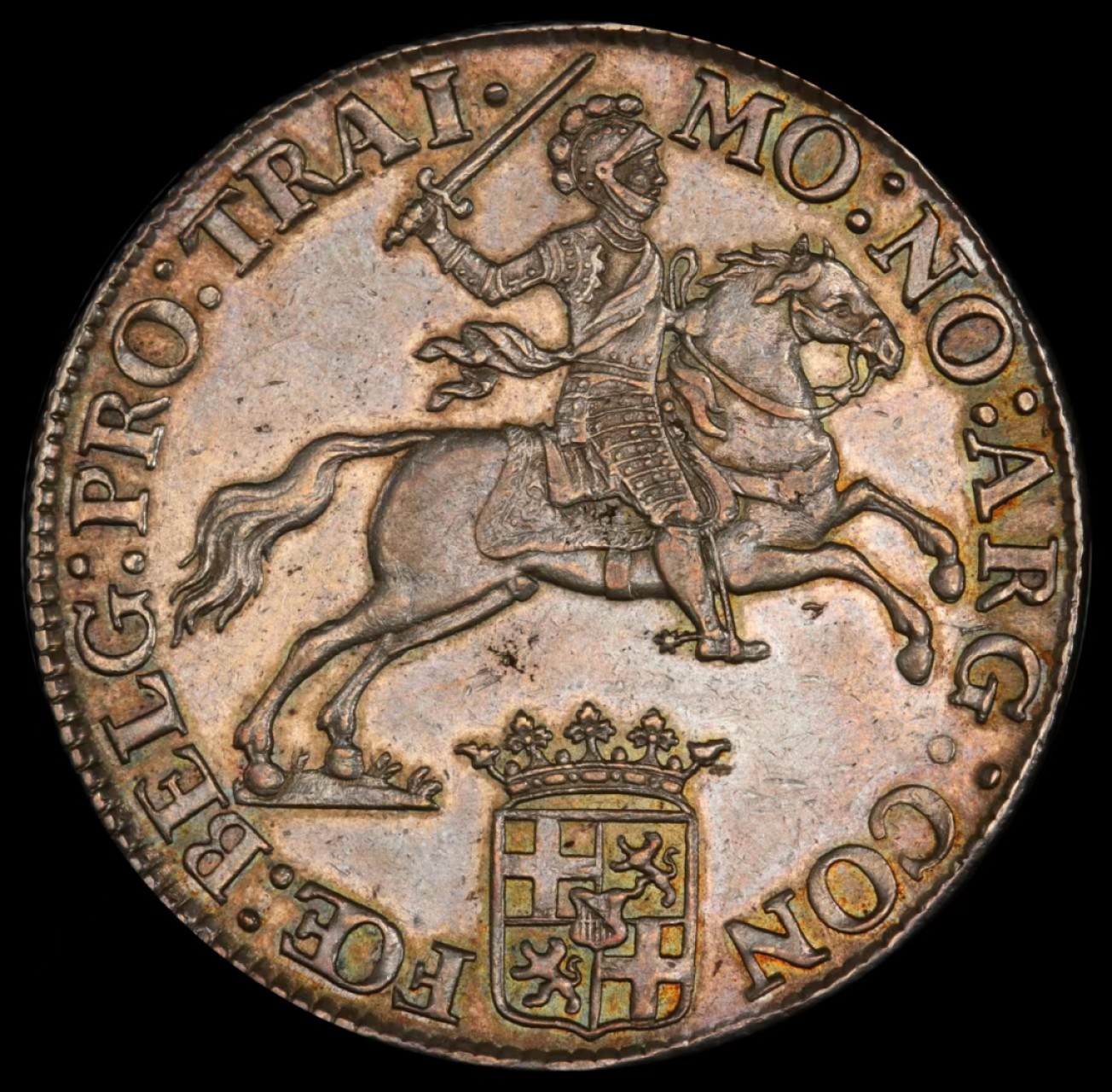 万国钱币拍卖第008期（慕尼黑2T之夜） NGC AU55 1780年尼德兰联省共和国大马剑1杜卡特五彩大银币