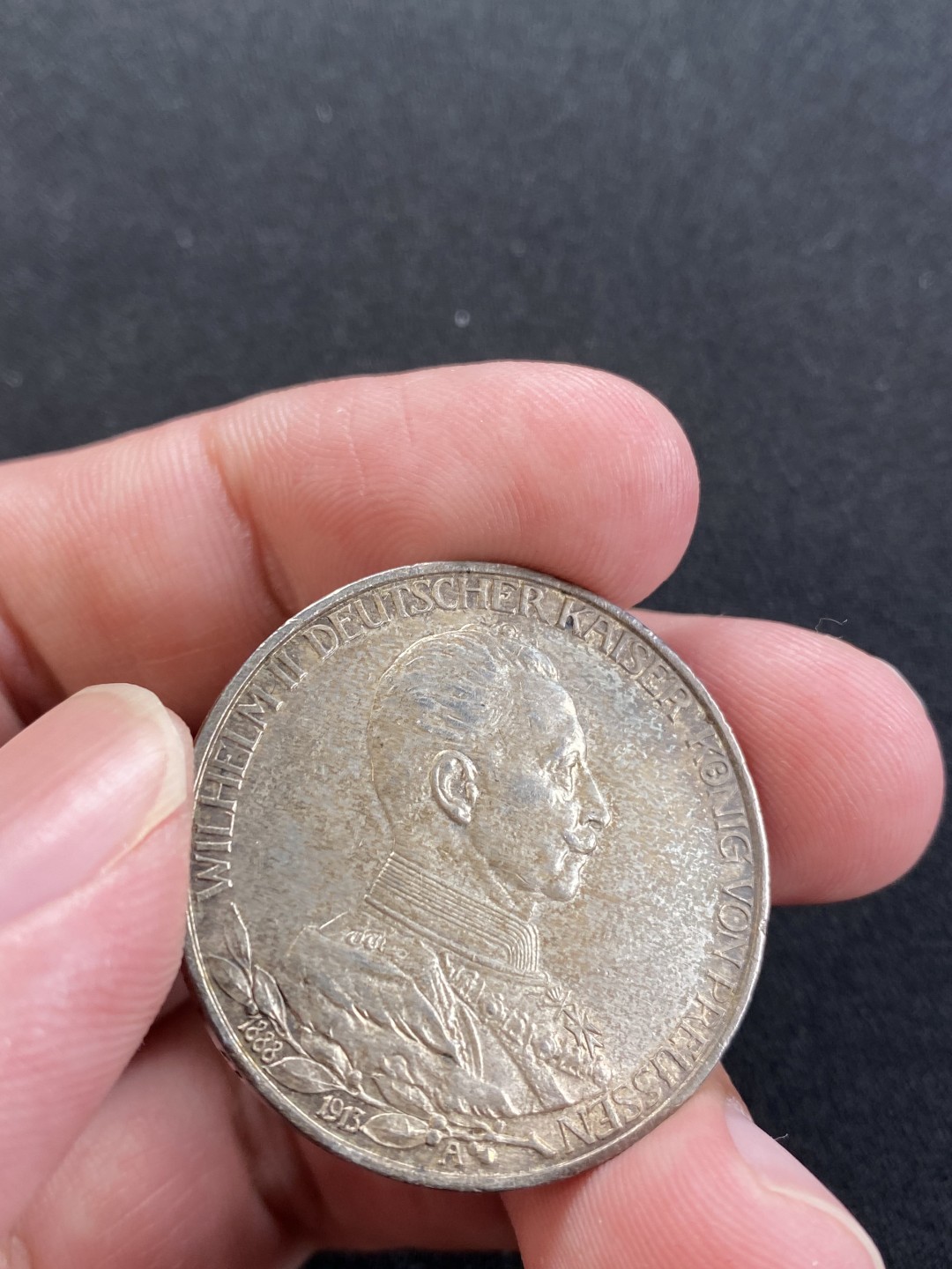 万国钱币拍卖第008期（慕尼黑2T之夜） 1913普鲁士威二3马克