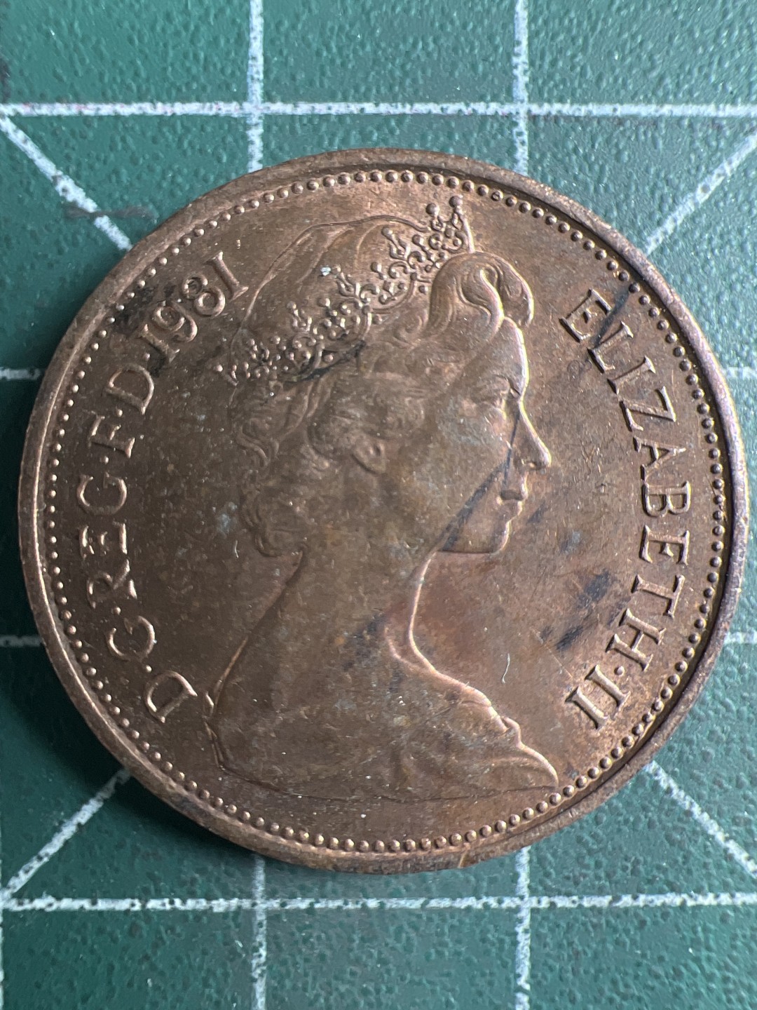 泡泡堂第309期  世界硬币邮票 （无押金，捡漏，全场20包邮，偏远地区除外，接收代拍业务） 2便士1981年