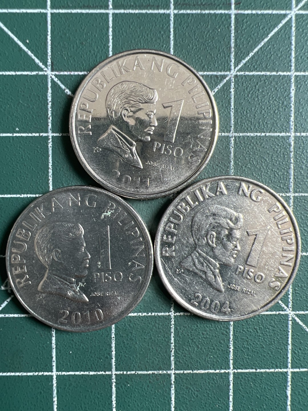 泡泡堂第343期  世界硬币 （无押金，捡漏，全场20包邮，偏远地区除外，接收代拍业务） 菲律宾1比索三枚