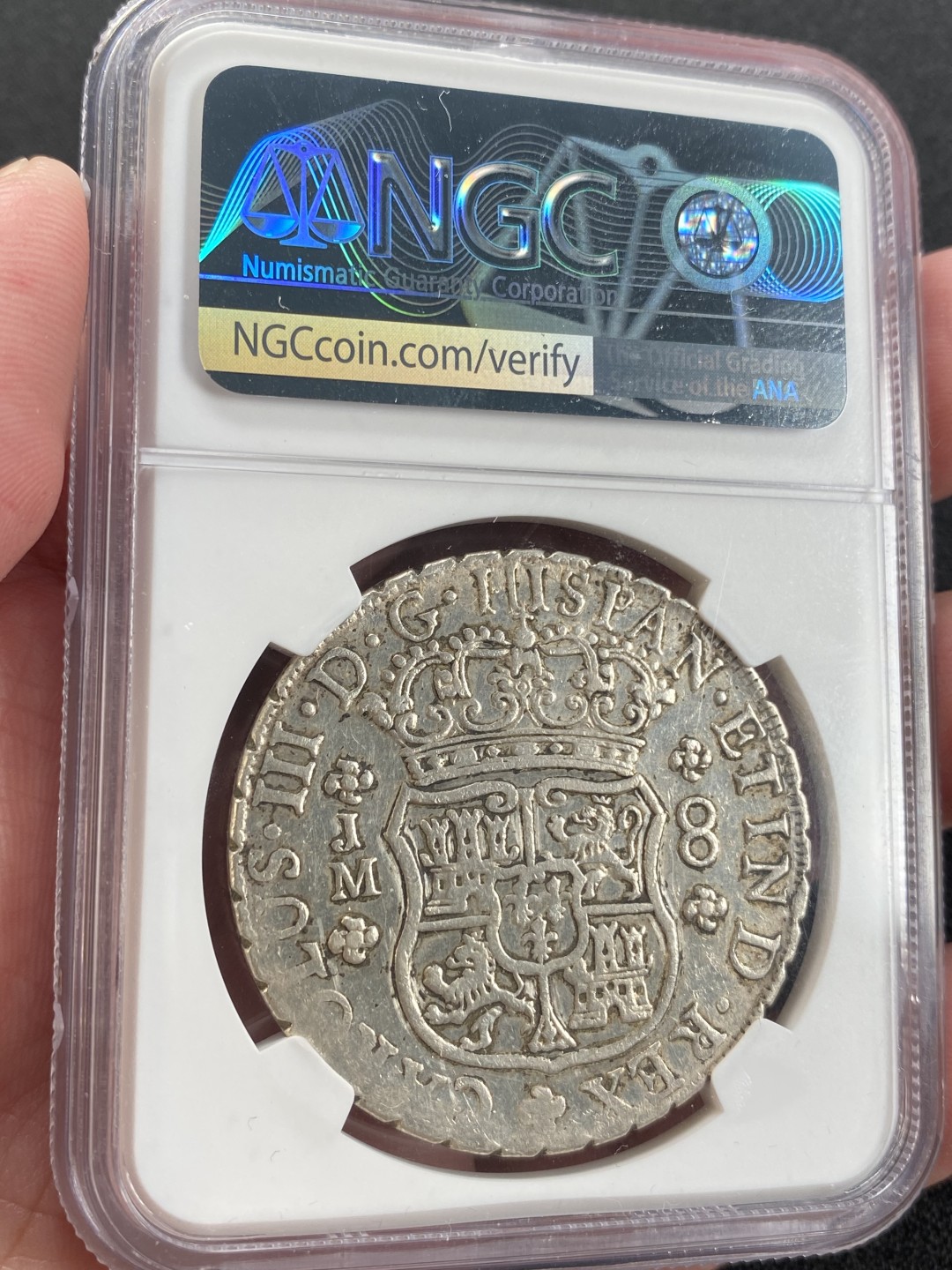 万国钱币拍卖第008期（慕尼黑2T之夜） NGC AUD 1770年西属秘鲁地球双柱8里亚尔，无点版本，非常稀少