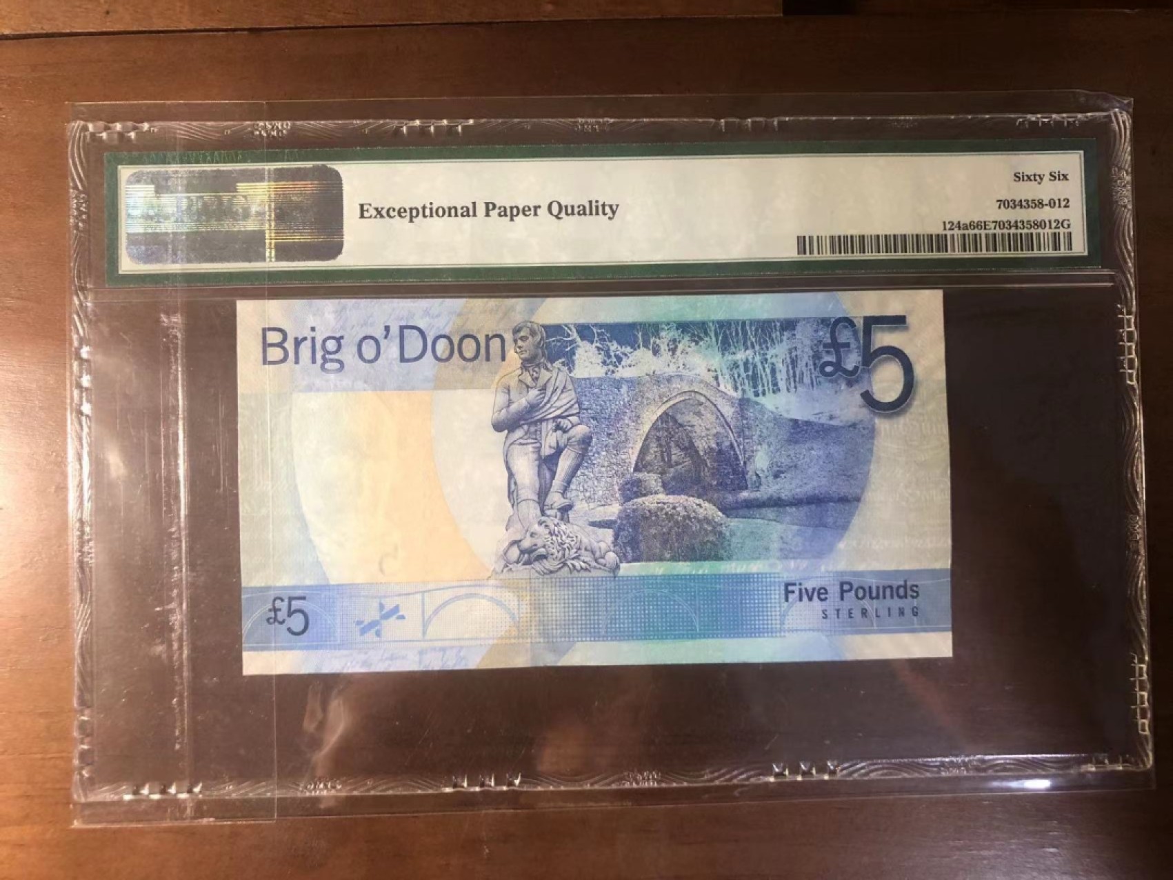 收藏联盟Quantum Auction 第258期拍卖  苏格兰银行2007年5镑 PMG66 首发AA冠