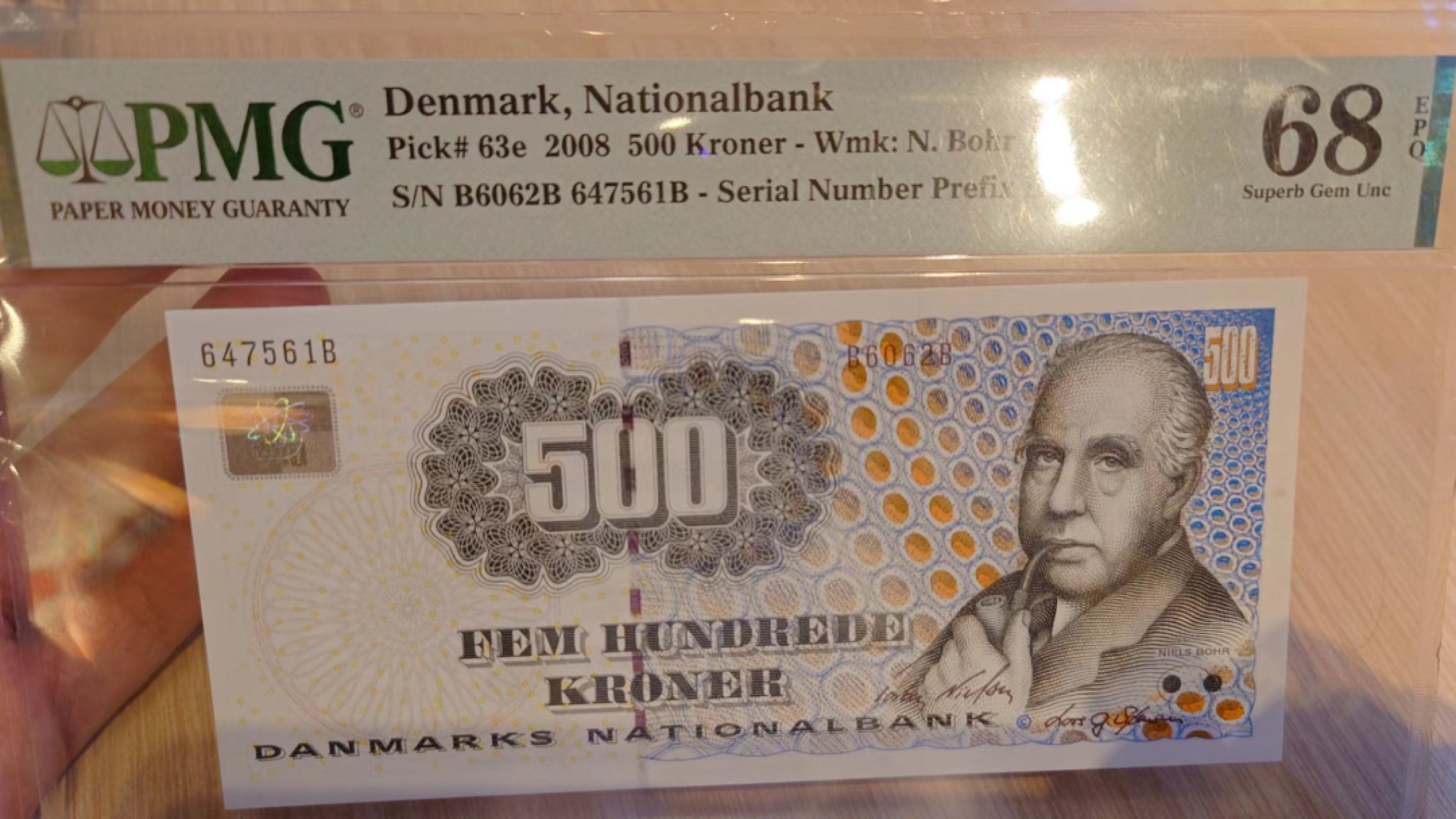 【世界钱币】精选微拍第61期暨2023年第八期 评级币专场（有最新出分品种） 2008年丹麦500克朗 PMG68E冠军分少见