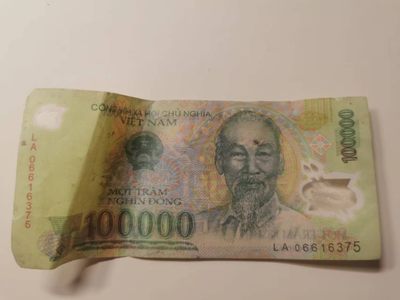 238.【鲸贝乐淘★两拍包邮】三字经·第“亲师友，习礼仪”号拍卖 【塑料假钞★越南🇻🇳】2006年100000盾，趣味收藏，塑料钞假币，流通品相如图