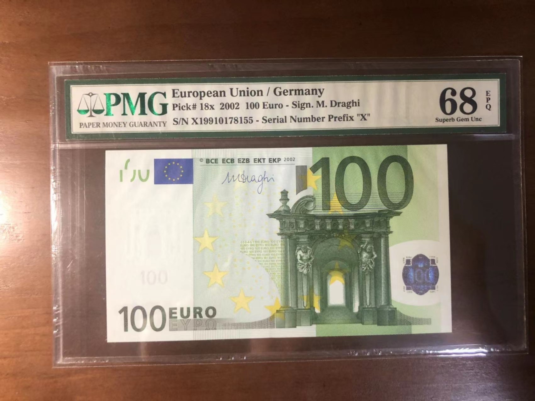 收藏联盟Quantum Auction 第258期拍卖  欧盟国家德国2002年100欧元 PMG68 全程无4 