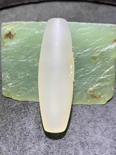 精美高玉化海洋玉髓手工雕刻道字大桶珠一个！寓意：道法自然， - 精美高玉化海洋玉髓手工雕刻道字大桶珠一个！寓意：道法自然，