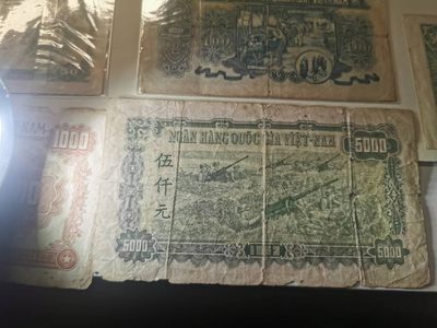 238.【鲸贝乐淘★两拍包邮】三字经·第“亲师友，习礼仪”号拍卖 【中国代印★越南🇻🇳大珍品】1951年越南大全套缺绿色200盾，其余11张，稀有难得珍稀藏品，同中国第一版人民币，流通品相如图所示