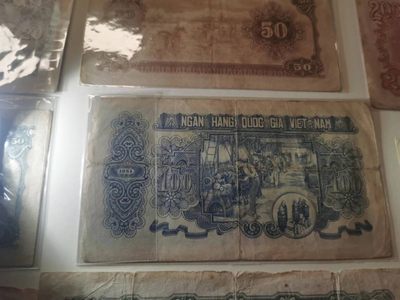 238.【鲸贝乐淘★两拍包邮】三字经·第“亲师友，习礼仪”号拍卖 【中国代印★越南🇻🇳大珍品】1951年越南大全套缺绿色200盾，其余11张，稀有难得珍稀藏品，同中国第一版人民币，流通品相如图所示