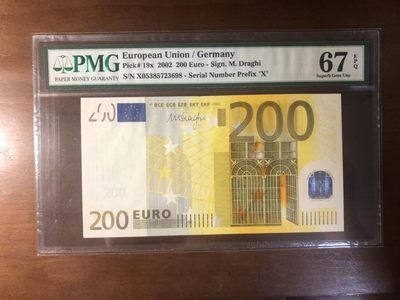 收藏联盟Quantum Auction 第258期拍卖  - 欧盟国家德国2002年200欧元 PMG67 全程无4 
