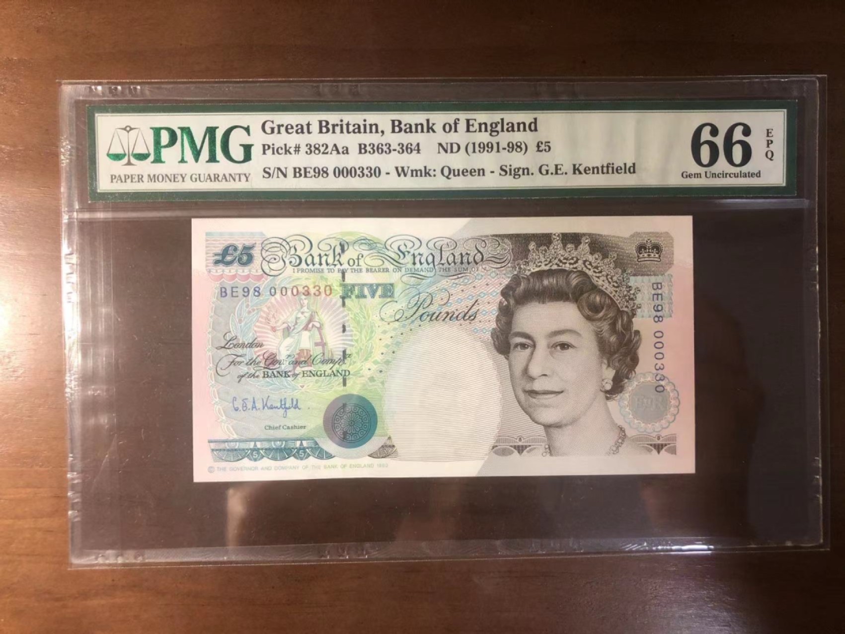 收藏联盟Quantum Auction 第258期拍卖  英国1991-2000年5，10和20镑 PMG65-66 初版百位号 全程全同号 号码无47