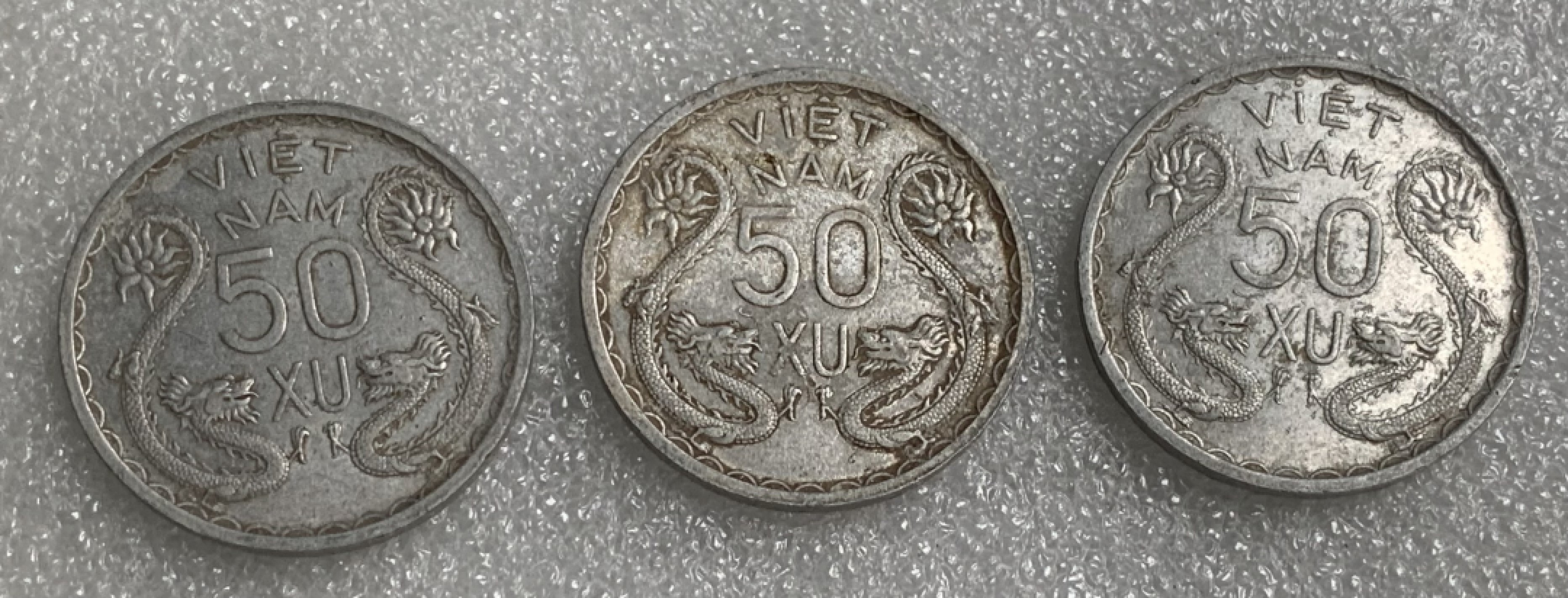 瓶子🏺第91期拍卖会  越南1953年吴庭艳政府三姐妹50分3枚