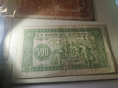 238.【鲸贝乐淘★两拍包邮】三字经·第“亲师友，习礼仪”号拍卖 【中国代印★越南🇻🇳大珍品】1951年越南大全套缺绿色200盾，其余11张，稀有难得珍稀藏品，同中国第一版人民币，流通品相如图所示