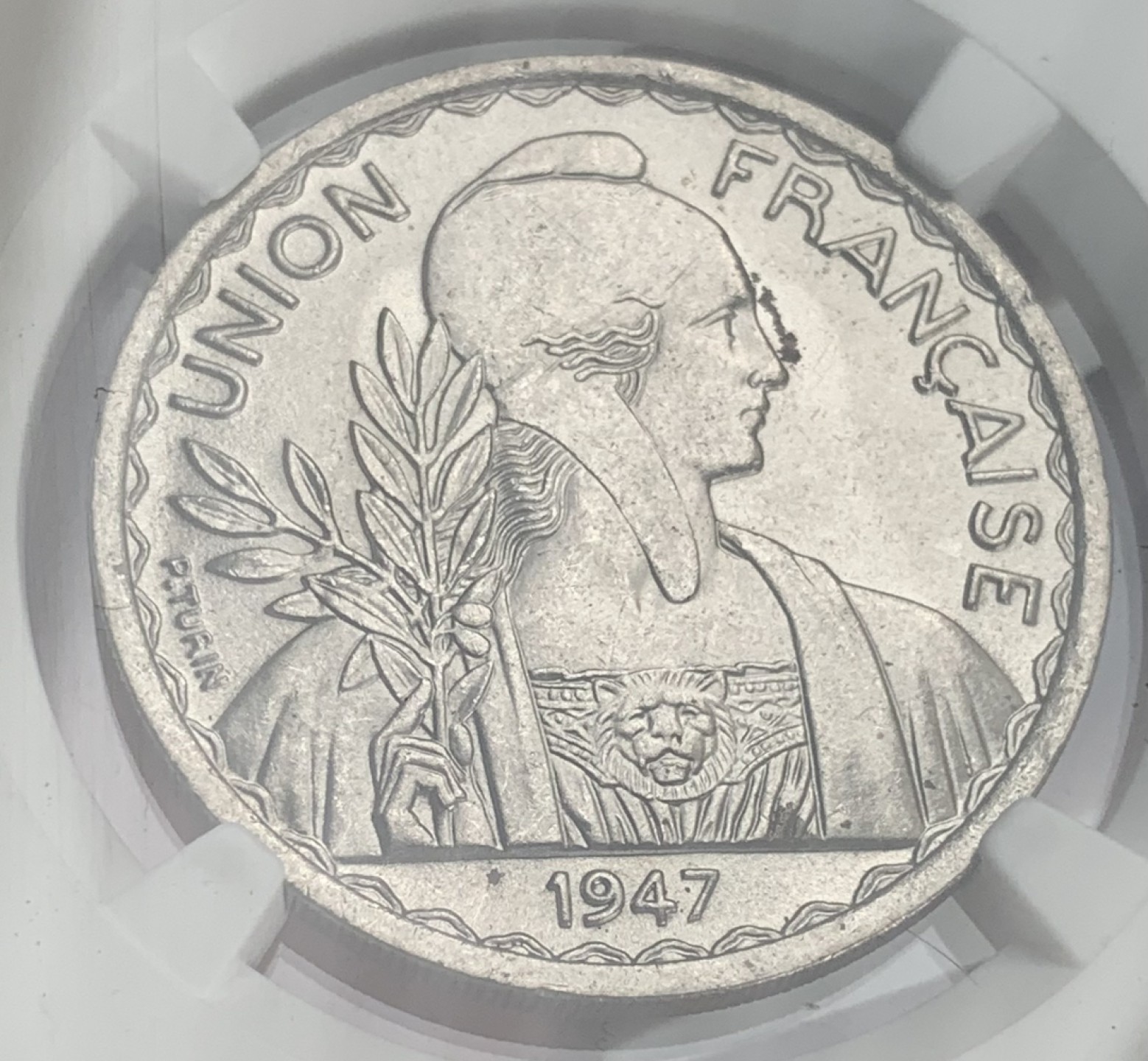 瓶子🏺第91期拍卖会  法属印度支那1947年1皮   NGC  MS64