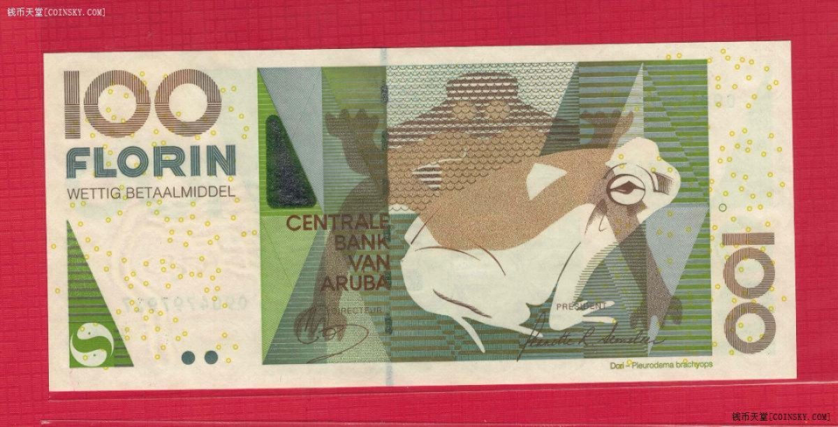 阿鲁巴100弗罗林 2012年 美洲纸币 实物图 UNC