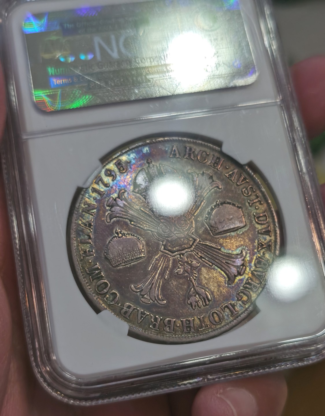 博洋堂马克藏家退坑小专场暨第026期（全场包邮） NGC F15 意大利米兰1795年早期1泰勒大银币 五彩包浆夺目