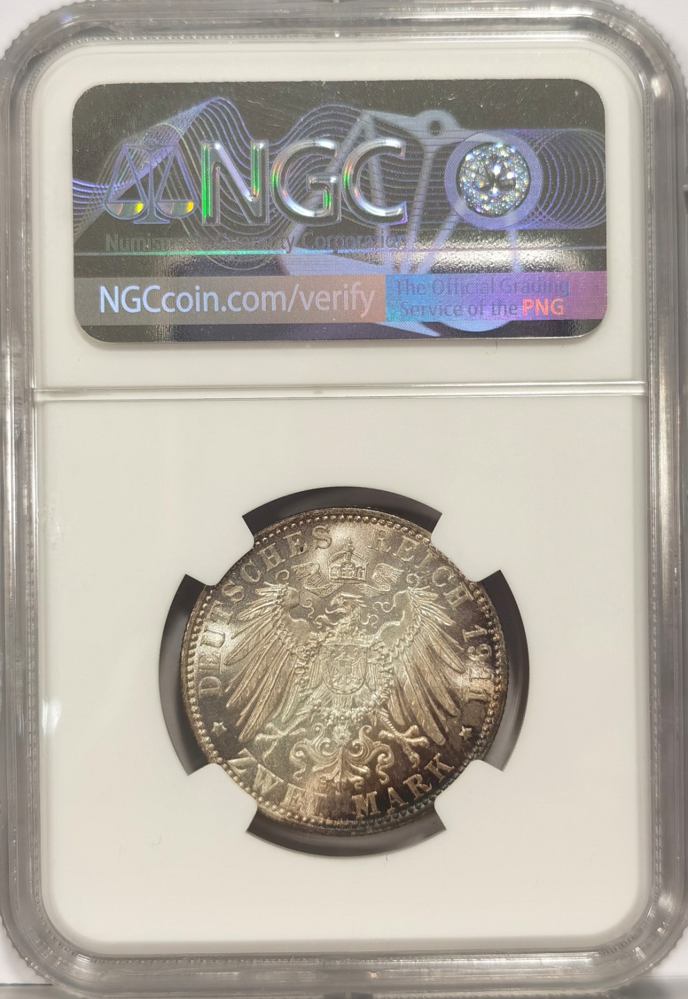 博洋堂马克藏家退坑小专场暨第026期（全场包邮） NGC MS65 德国1911年D版巴伐利亚90大寿2马克纪念银币