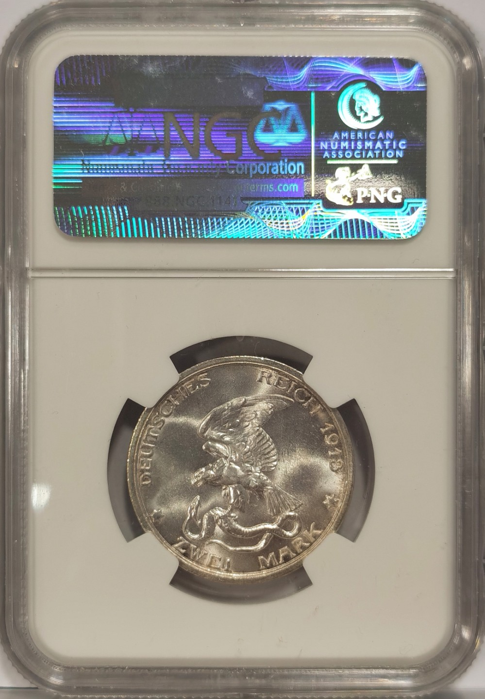 博洋堂马克藏家退坑小专场暨第026期（全场包邮） NGC MS66 德国1913年A版普鲁士战胜拿破仑2马克纪念银币