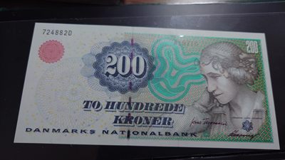 【世界钱币】精选微拍第62期暨2023年第九期 裸钞专场（有最新四月底币展卖剩品种） 1997年丹麦200克朗 全新UNC绝品