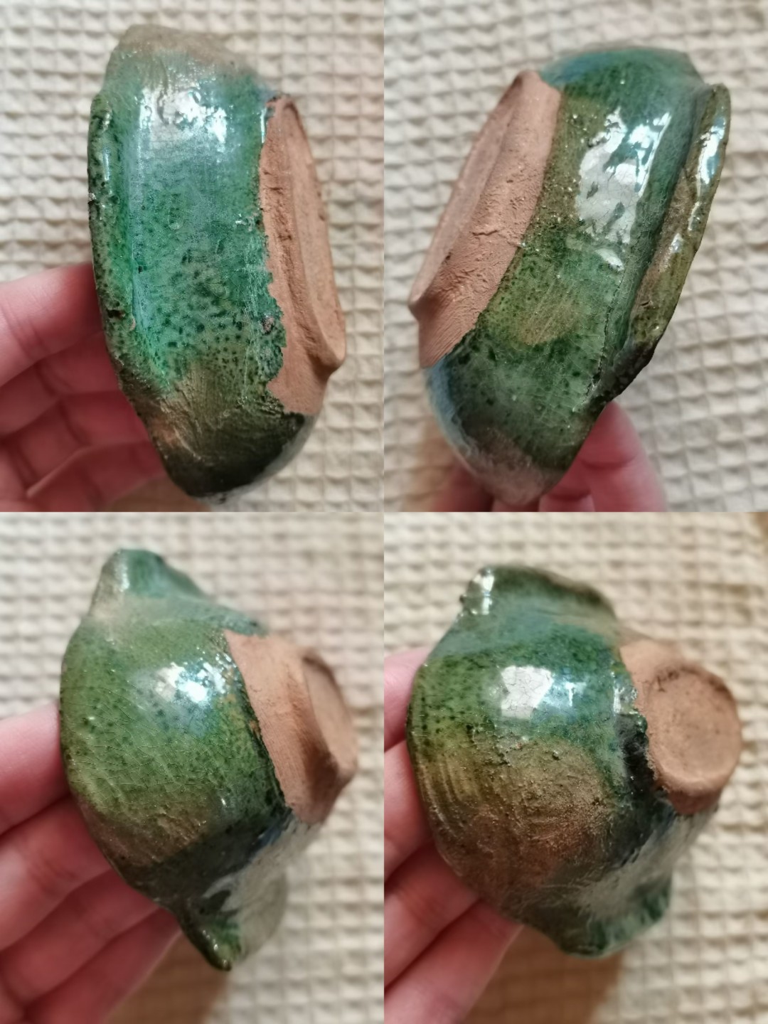 老战汉绿釉耳杯
