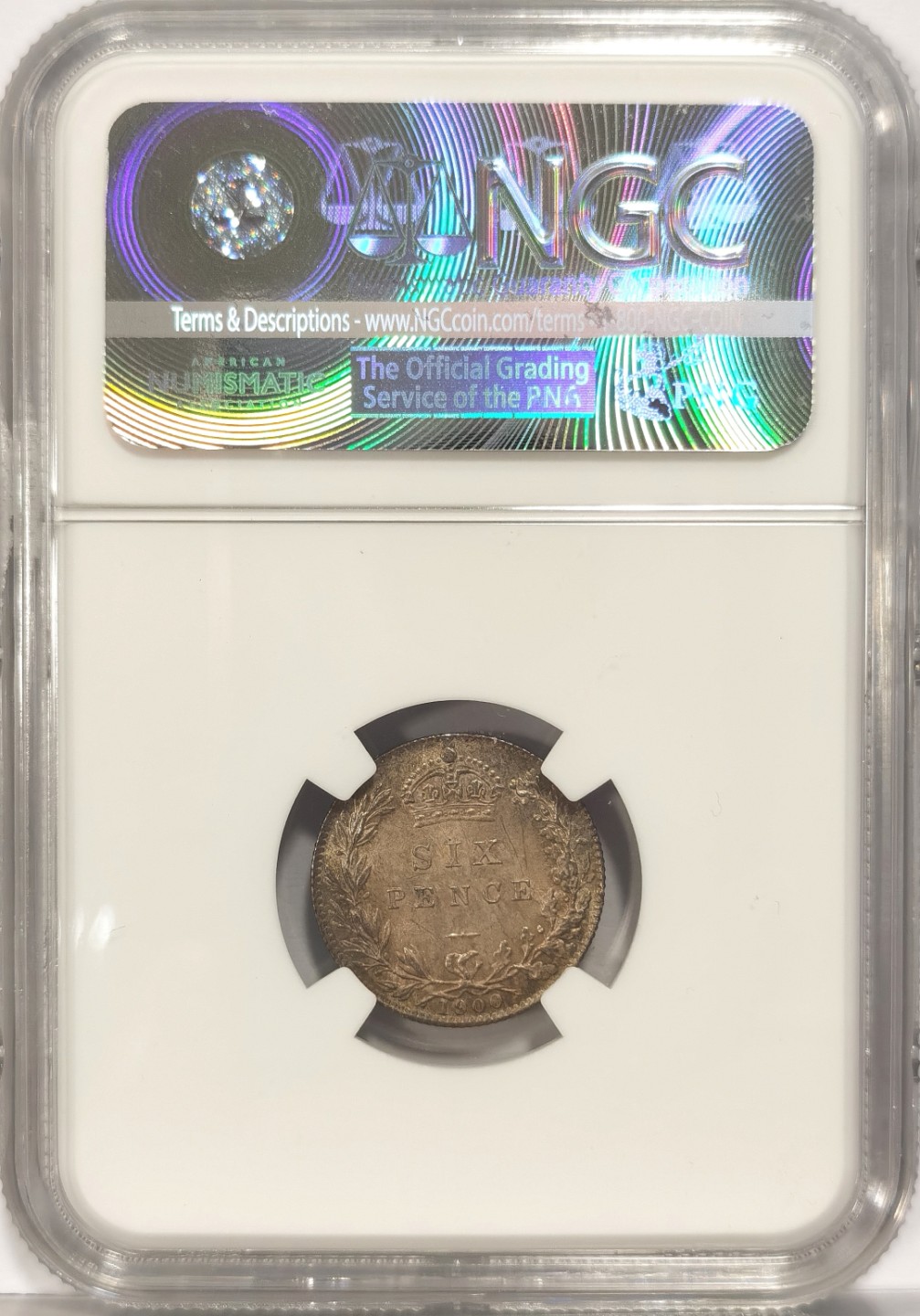 博洋堂马克藏家退坑小专场暨第026期（全场包邮） NGC MS64 英国1900年6便士银币