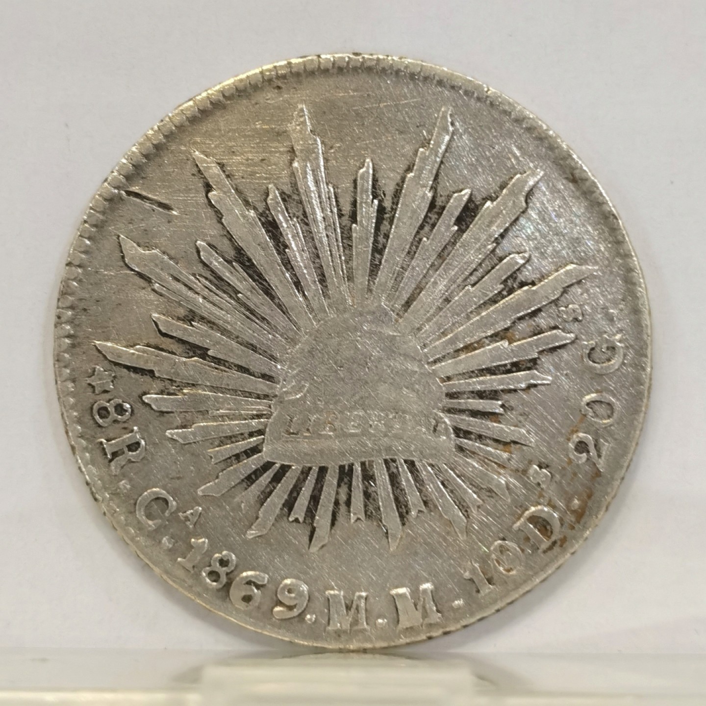 博洋堂马克藏家退坑小专场暨第026期（全场包邮） 墨西哥1869年Ca MM版鹰洋 中期六级鹰少见 主要存世以F-VF为主 常见老鹰胸腹部弱打、戳记 这枚鹰毛打制丰满