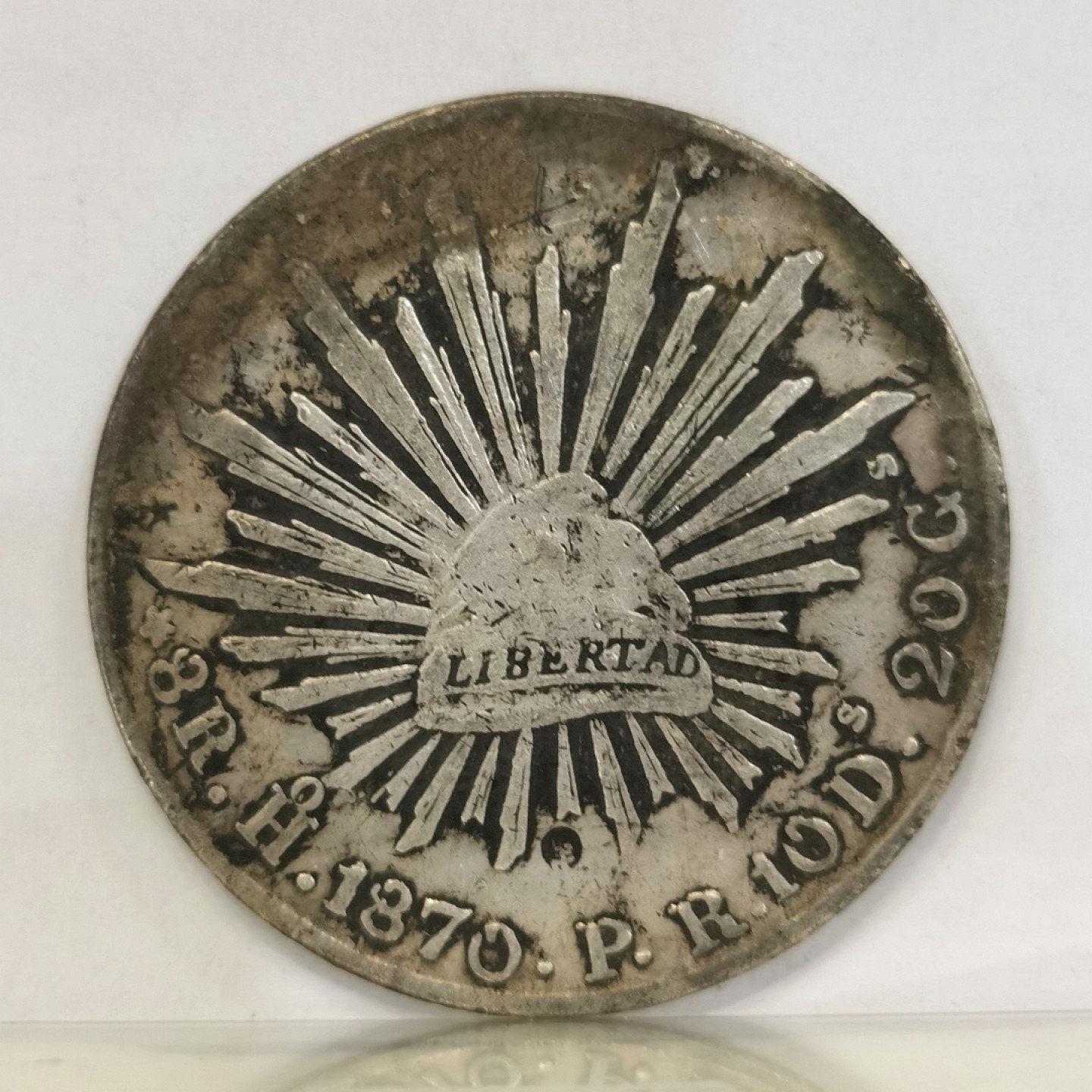 博洋堂马克藏家退坑小专场暨第026期（全场包邮） 墨西哥1870年Ho PR版鹰洋 少见五级鹰 该版可能是Ho厂1870年代存世品相最差的一个版别了 好品非常难找 存世以F为主 常见带有戳记 就算是一枚底板比较干净的VF品相都相当难得了 这枚竖O版比横O更少