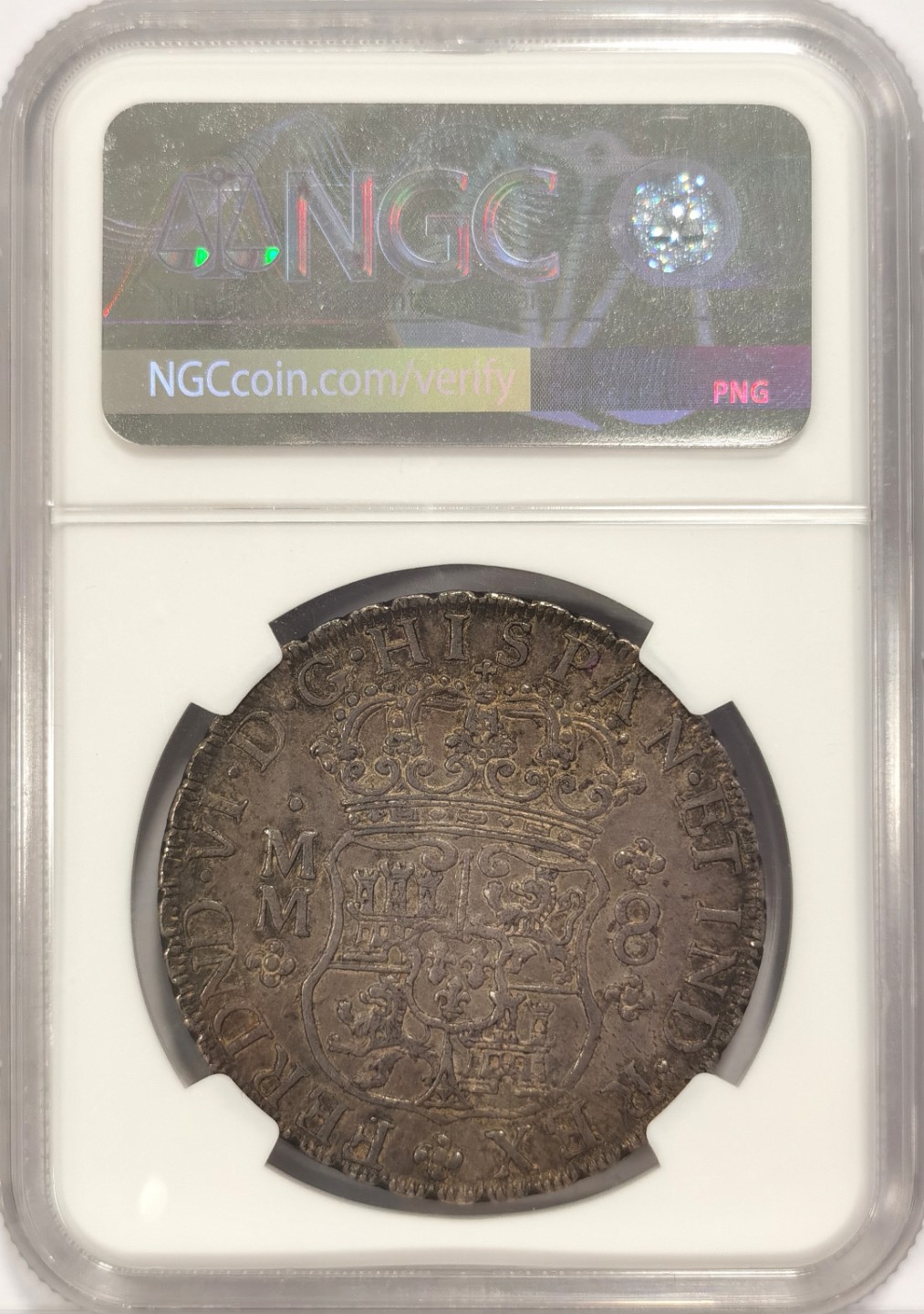 博洋堂马克藏家退坑小专场暨第026期（全场包邮） NGC AU50 西属墨西哥1759年斐迪南六世地球双柱 8里亚尔 酱彩包浆诱人 同分中极品