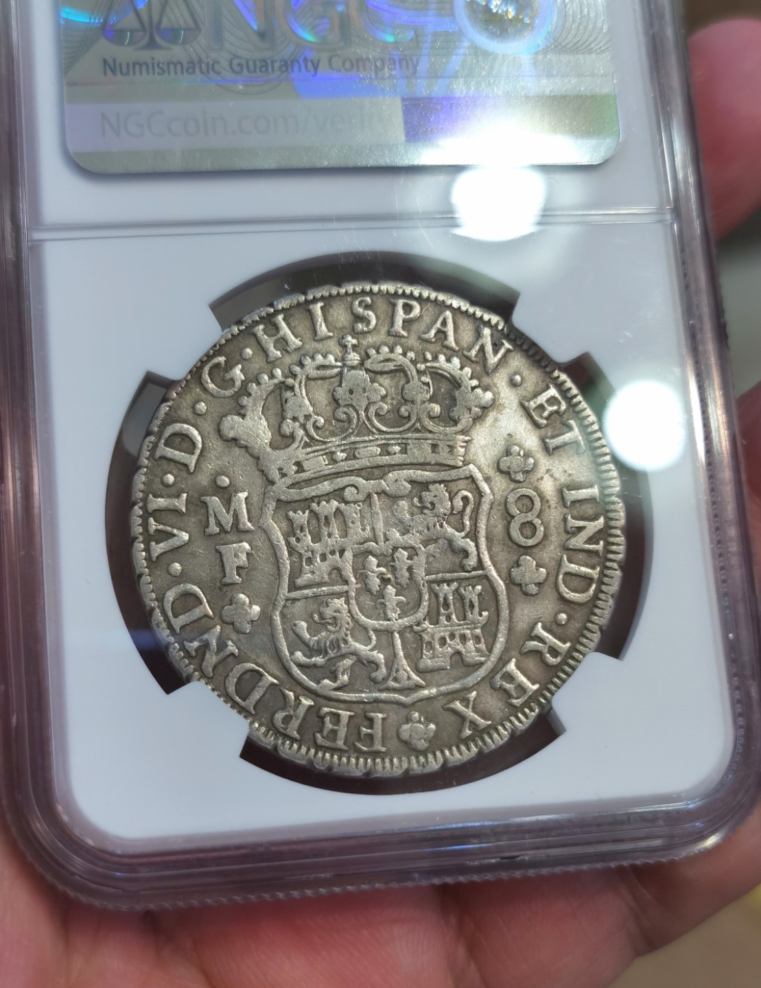 博洋堂马克藏家退坑小专场暨第026期（全场包邮） NGC XFD 墨西哥费迪南六世地球双柱 1753 8里亚尔 原味地球  低评 目前价值洼地  抓紧买进