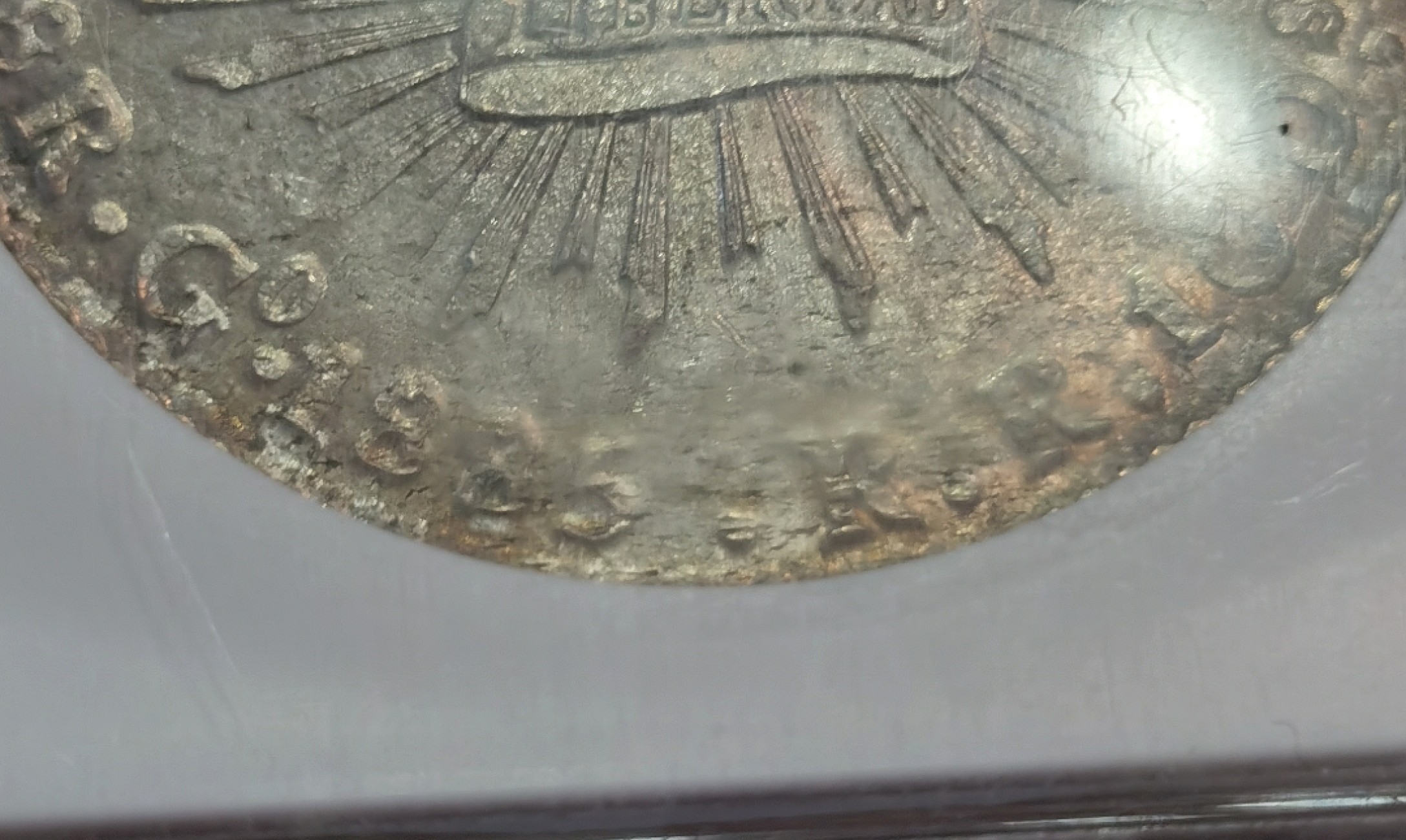 博洋堂马克藏家退坑小专场暨第026期（全场包邮） NGC MS65 墨西哥1885年GO RR版鹰洋8R（盒子标签4R标错）NGC最高分 年份处其实是盒子有点磨花