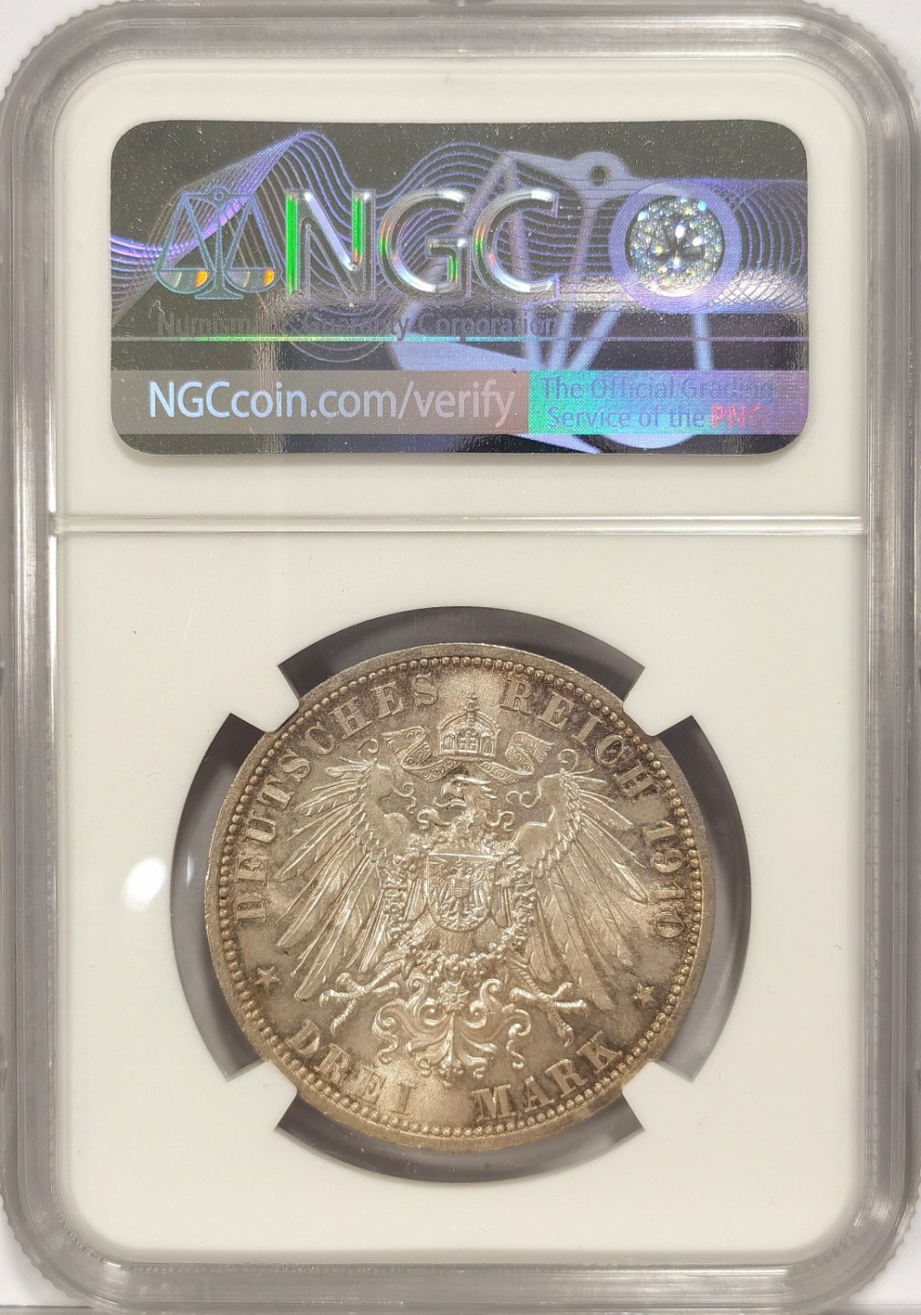 博洋堂马克藏家退坑小专场暨第026期（全场包邮） NGC MS64+ 德国1910年A版萨克森魏玛埃森纳3马克纪念银币