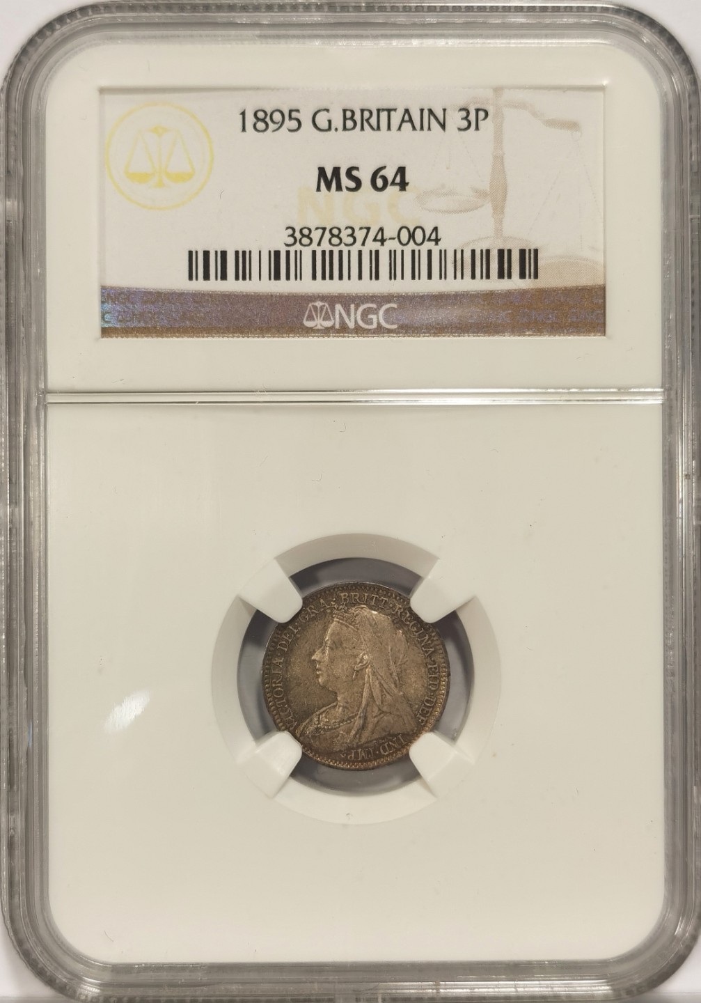博洋堂马克藏家退坑小专场暨第026期（全场包邮） NGC MS64 英国1895年3便士银币
