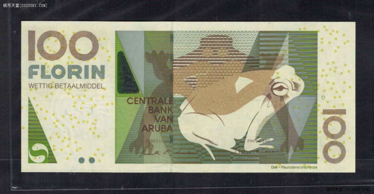 阿鲁巴100弗罗林 2003年 克劳斯目录P-19 美洲纸币 实物图 UNC