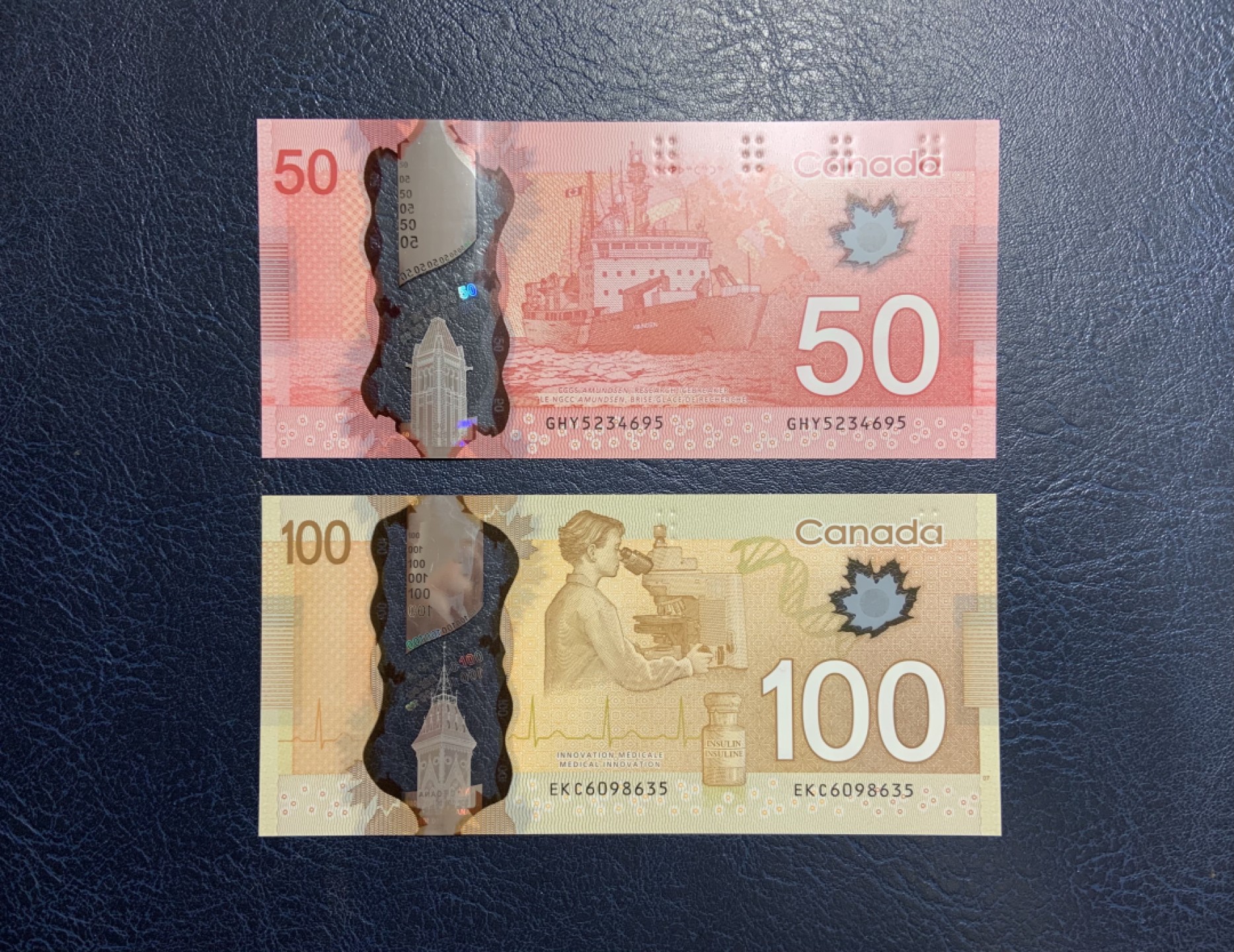 收藏联盟Quantum Auction 第258期拍卖  加拿大2011-18年5-100元 品相全新UNC(100有点钞痕，细节如图)