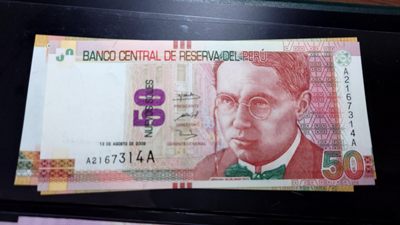 【世界钱币】精选微拍第62期暨2023年第九期 裸钞专场（有最新四月底币展卖剩品种） 2009年秘鲁50 首发A-A冠少见 全新UNC绝品 