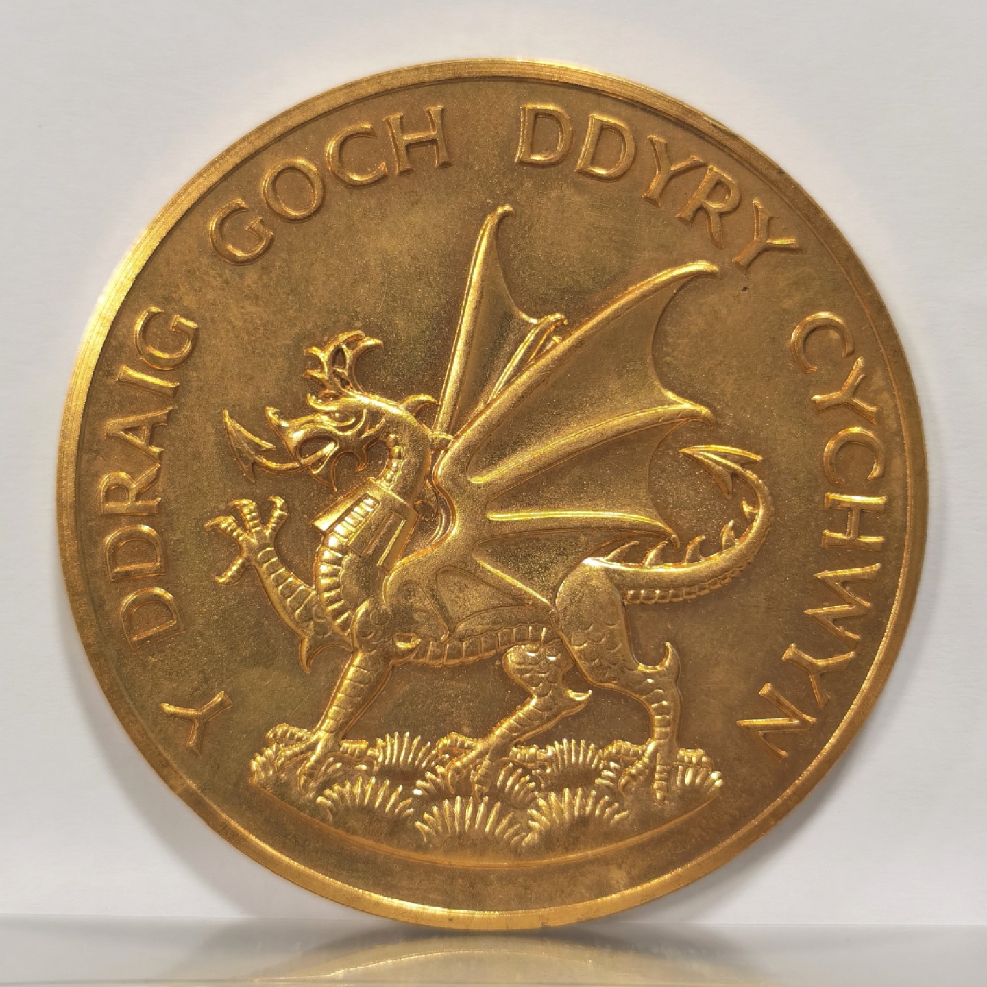 博洋堂马克藏家退坑小专场暨第026期（全场包邮） 英国1969年 查尔斯受封威尔士亲王大铜章(57MM)，正面查尔斯右侧像，背面是经典威尔士红龙图案，细节栩栩如生，实物非常漂亮，少见铜章值得收藏