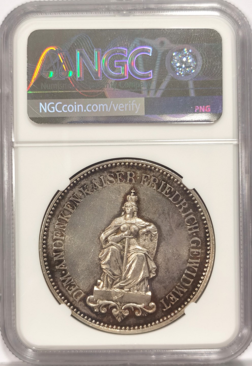 博洋堂马克藏家退坑小专场暨第026期（全场包邮） NGC MS62 德国1888年霍亨索伦王朝皇帝腓特烈三世驾崩纪念章  2泰勒银币的币胚 出分罕见