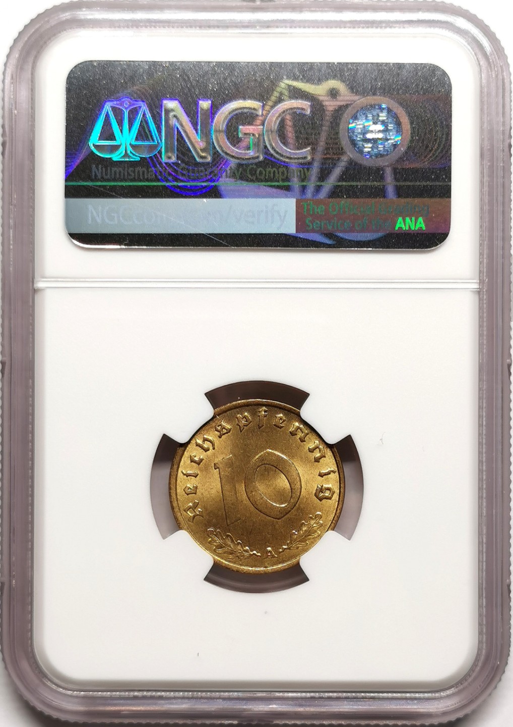 凡希社世界钱币微拍第二百三十八期 1937A德国10芬尼NGC-MS64