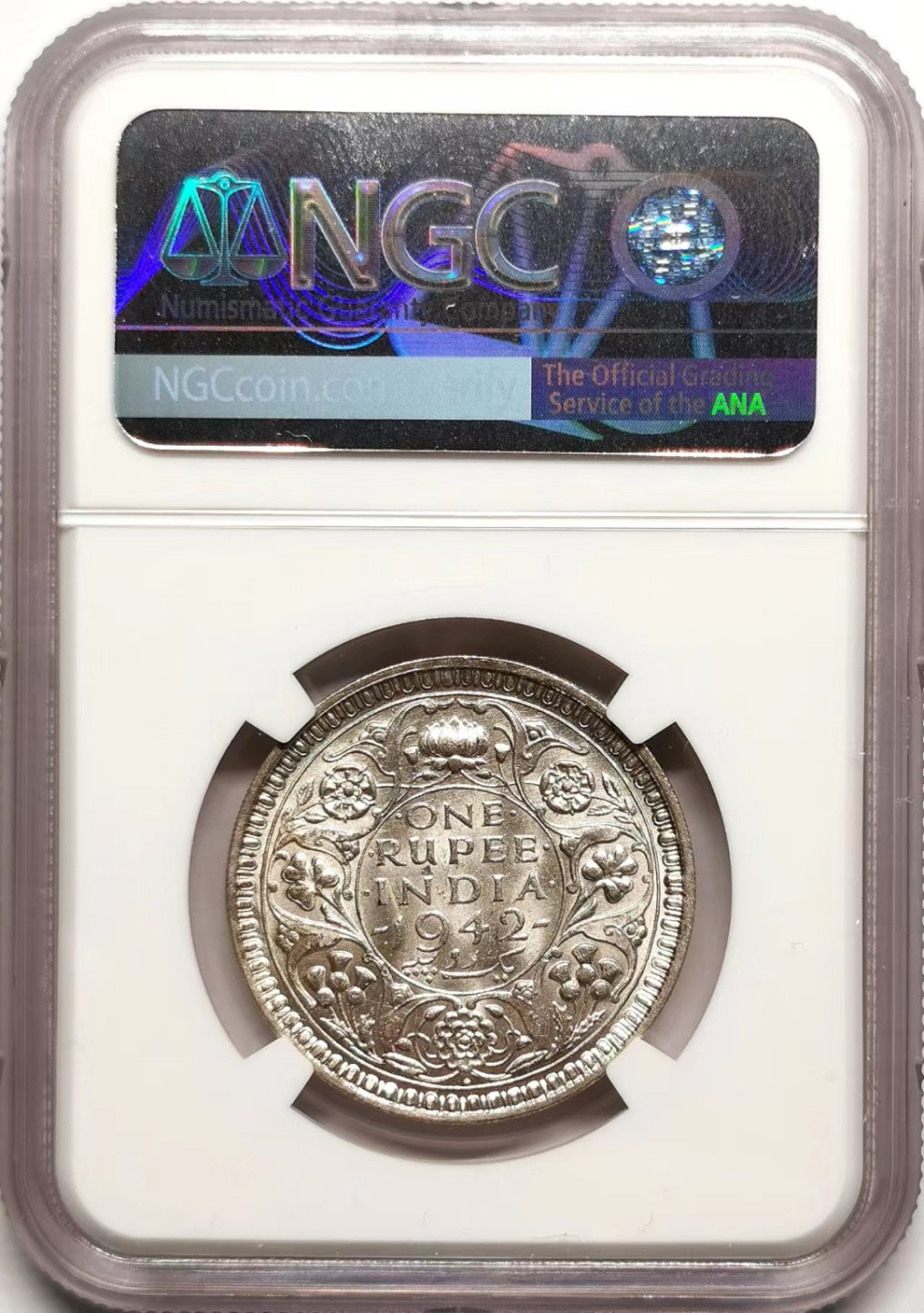 凡希社世界钱币微拍第二百三十八期 1942B英属印度乔六卢比NGC-MS63