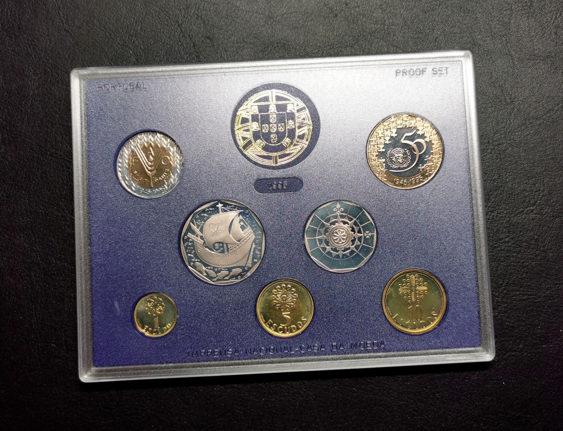 凡希社世界钱币微拍第二百三十八期 1995葡萄牙精铸PS带双色FAO与联合国纪念