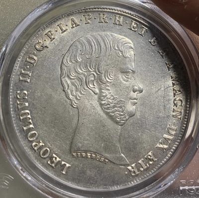 1856年托斯卡纳大公国4Fior大银币 pcgs-ms63 - 1856年托斯卡纳大公国4Fior大银币 pcgs-ms63