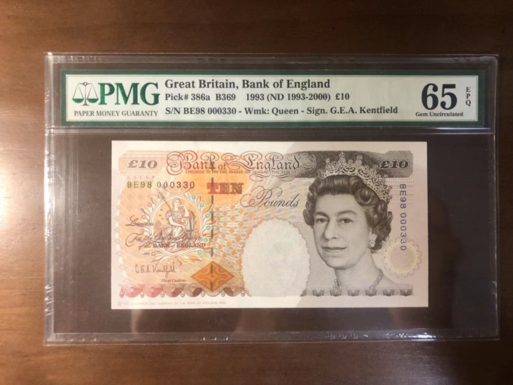 收藏联盟Quantum Auction 第258期拍卖  英国1991-2000年5，10和20镑 PMG65-66 初版百位号 全程全同号 号码无47